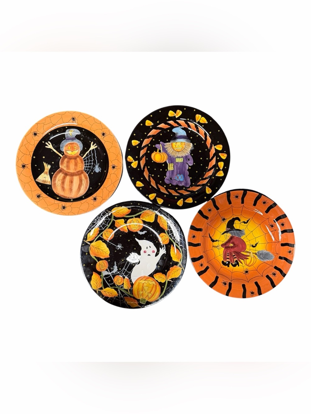 Gates Ware Halloween Dinner Plates Set of 4 -Like New
